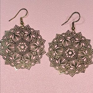 Intricate Gold Mandala Earrings